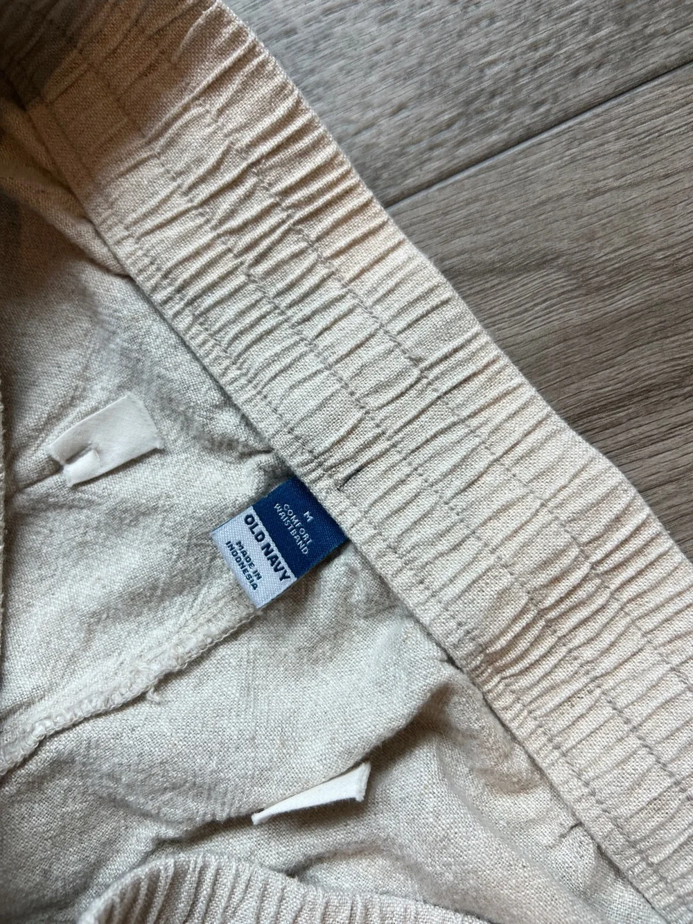 Old Navy 100% Linen Pull On Shorts Medium Beige Natural Elastic Waist